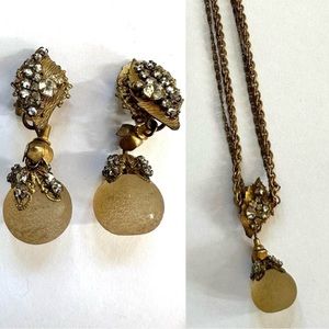 Miriam Haskell Vintage Necklace & Clip on Earrings
